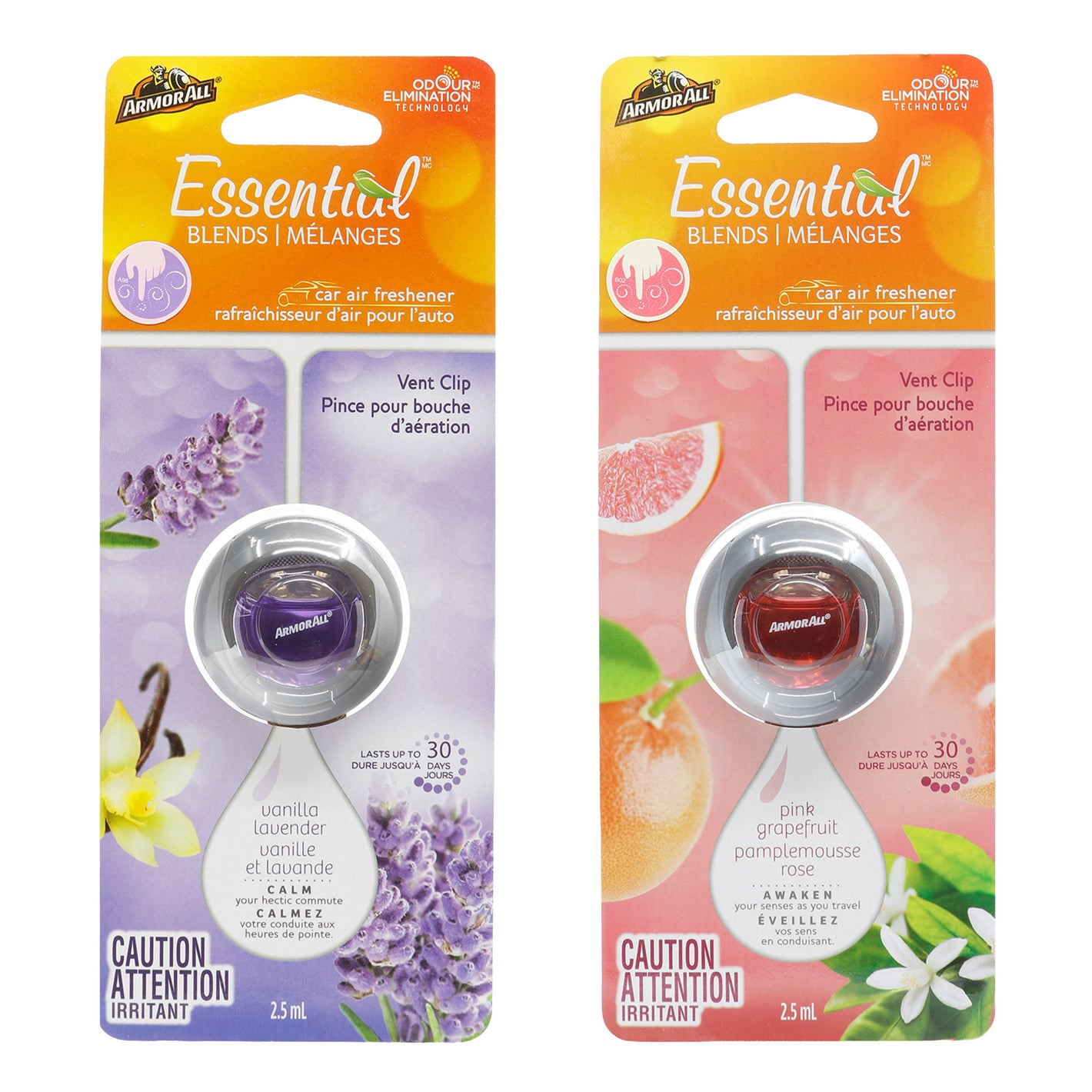 Armor All Essential Blends Vent Clip Vanilla Lavender 2.5ml front card