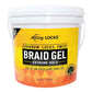 AllDay Locks braid gel container with yellow label on a white background