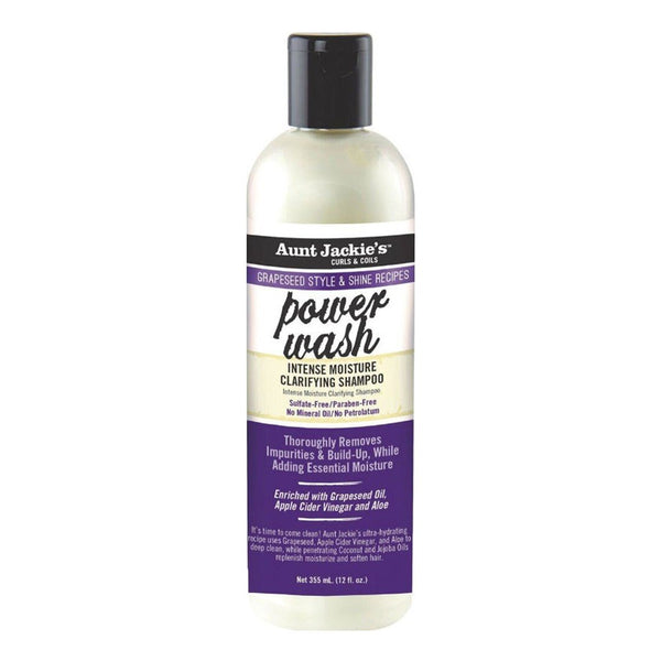 AUNT JACKIE'S Grapeseed Power Wash Intense Moisture Clarifying Shampoo (12oz)