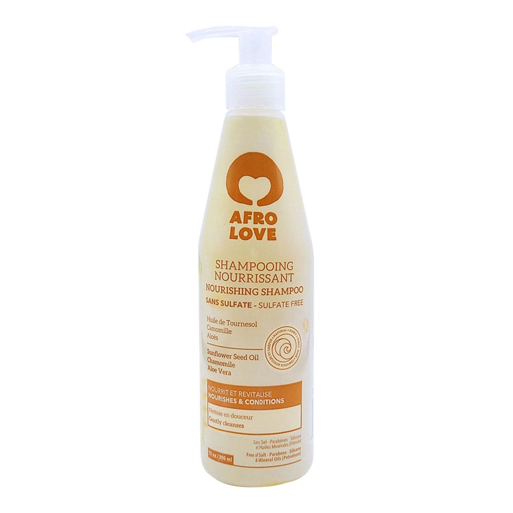 AFRO LOVE Nourishing Shampoo with Sunflower Seed, Chamomile & Aloe Vera (10oz)