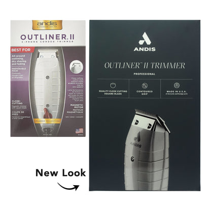 Andis Outliner II trimmer packaging with product image on a white background
