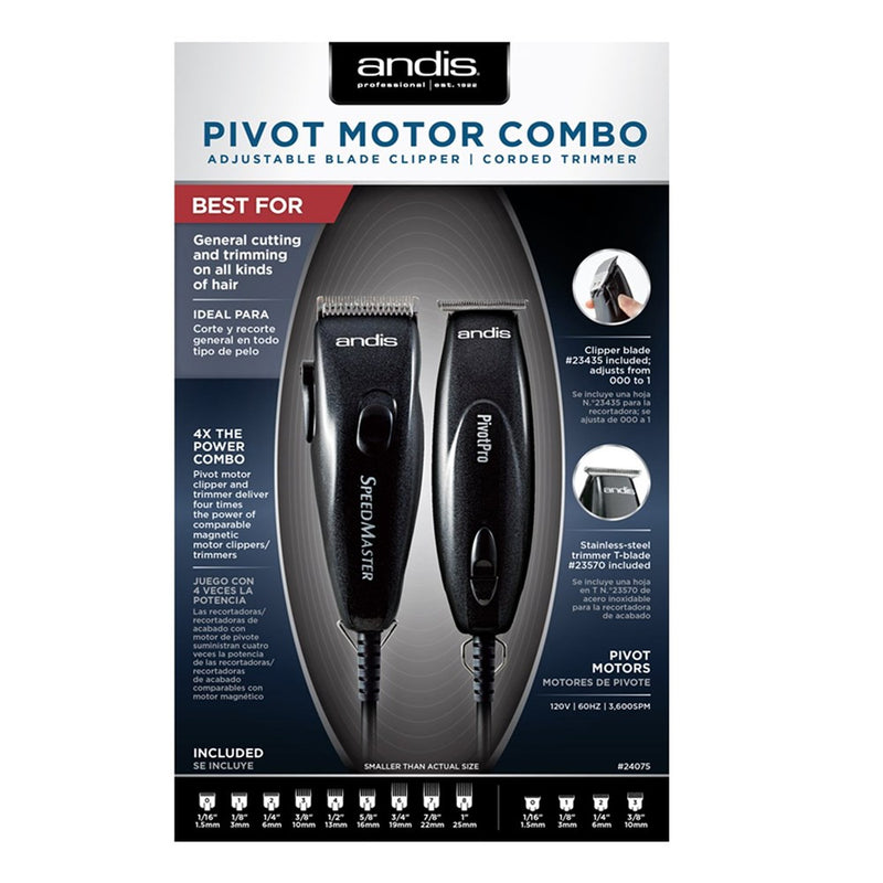 ANDIS Pivot Clipper Trimmer Combo [Black] [CUL Certified]