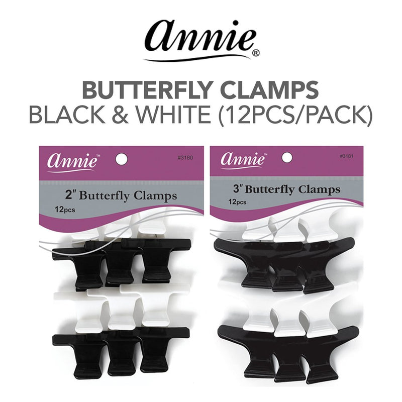 ANNIE 12pcs Butterfly Clamps Black & White