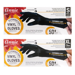 ANNIE Vinyl Gloves Extended 12" Cuff Powder Free [50ct/Box]