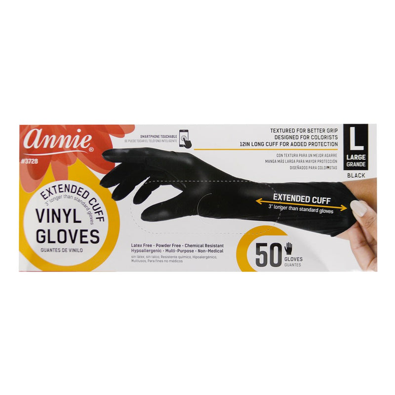 ANNIE Vinyl Gloves Extended 12" Cuff Powder Free [50ct/Box]