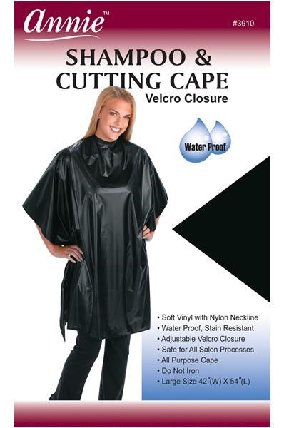 ANNIE Shampoo & Cutting Cape with Velcro Closure [ Soft Vinyl]