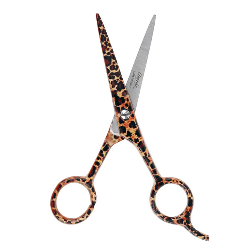 ANNIE Premium Stainless Steel Straight Hair Shears [Leopard Pattern]