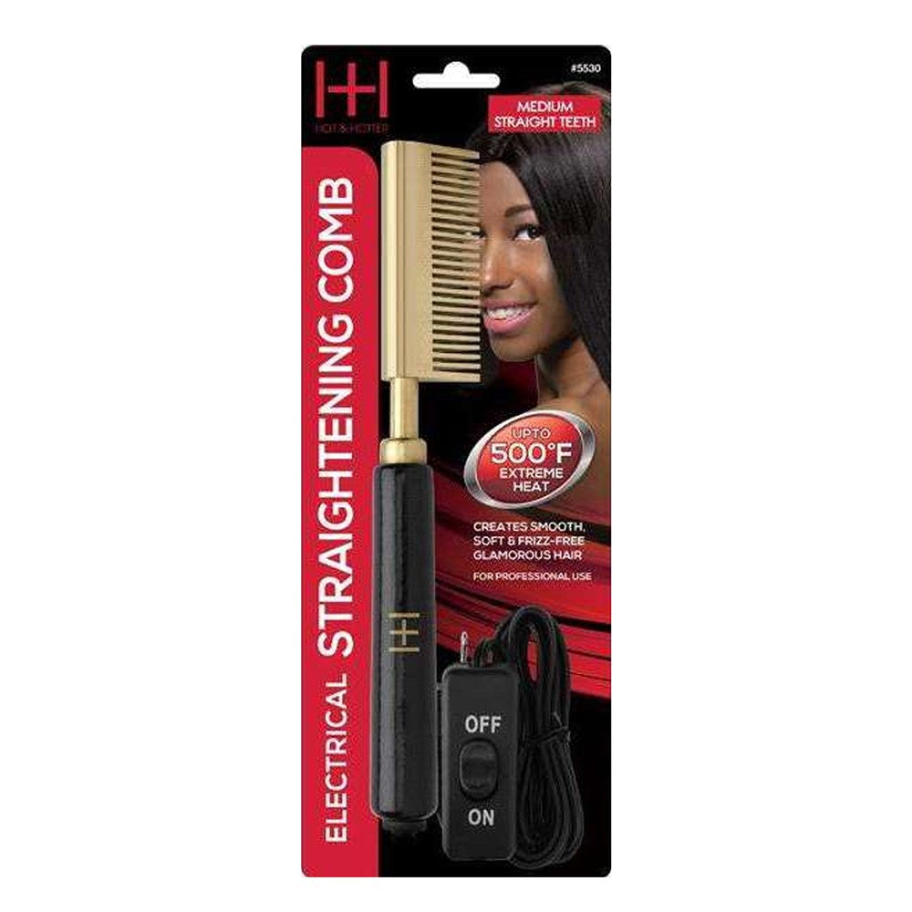 ANNIE Hot & Hotter Electrical Straightening Comb [Medium Straight Teeth]