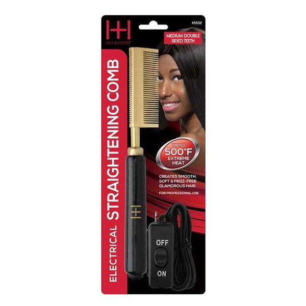 ANNIE Hot & Hotter Electrical Straightening Comb [Medium Double Sided Teeth]