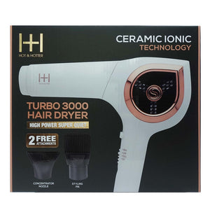 ANNIE Hot & Hotter Ceramic Ionic Turbo 3000 Hair Dryer