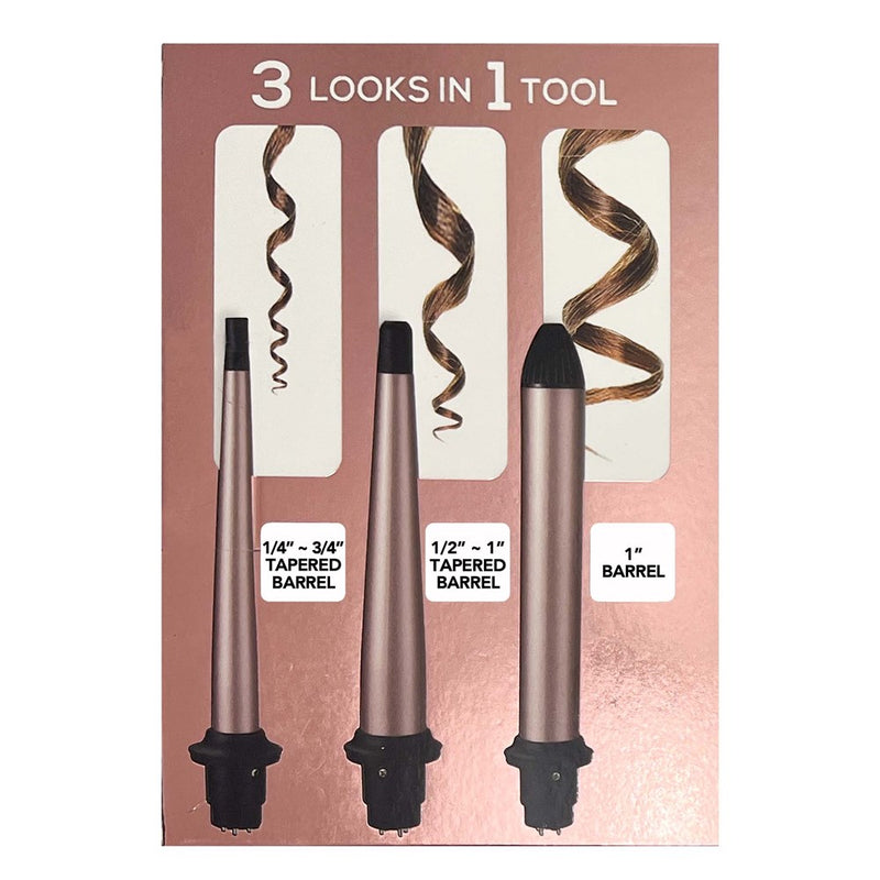 ANNIE Hot & Hotter 3 in 1 Interchangeable Digital Curling Wand Set