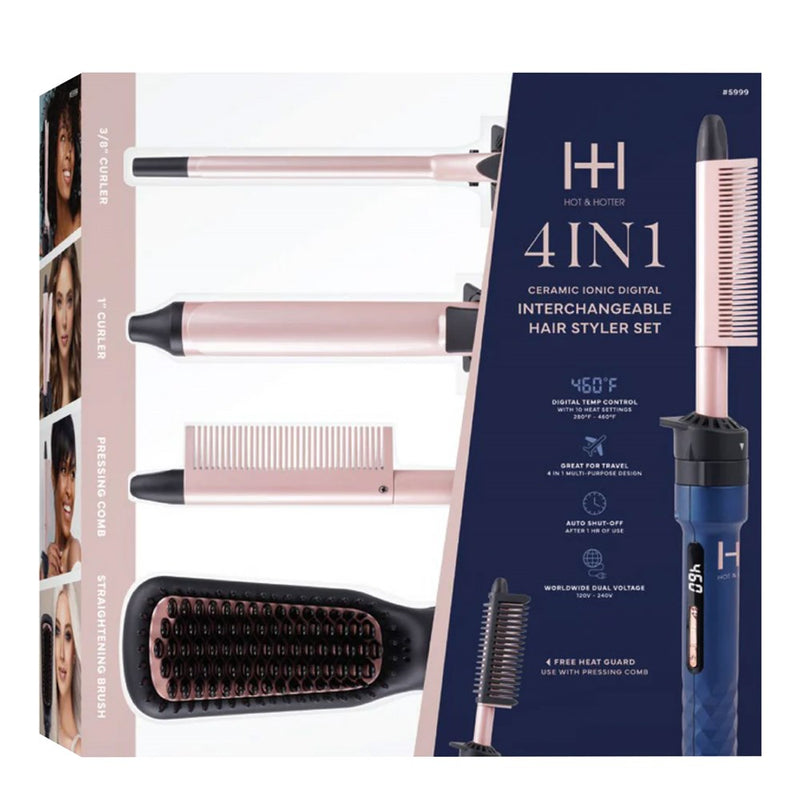 ANNIE Hot & Hotter 4 in 1 Ceramic Ionic Digital Interchangeable Hair Styler