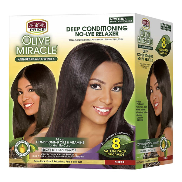 AFRICAN PRIDE Olive Miracle 8 Touch Up Relaxer Kit [Super]