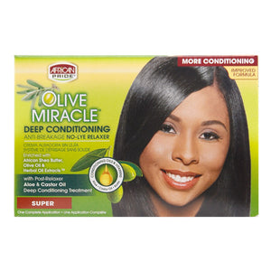 AFRICAN PRIDE Olive Miracle No-Lye Relaxer Kit [Super]