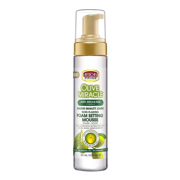 AFRICAN PRIDE Olive Miracle Foam Setting Mousse (8.5oz)