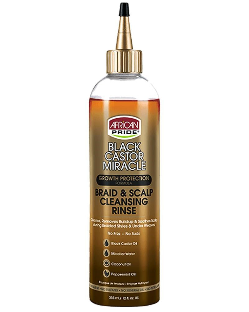 AFRICAN PRIDE Black Castor Miracle Braid & Scalp Cleansing Rinse (12oz)