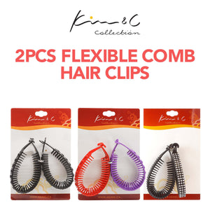 KIM & C 2pcs Flexible Comb Hair Clips