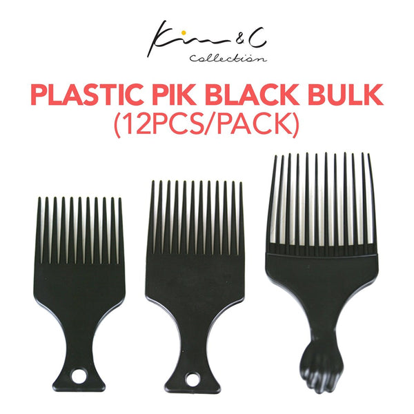 KIM & C Plastic Pik Black 12pcs Bulk Pack