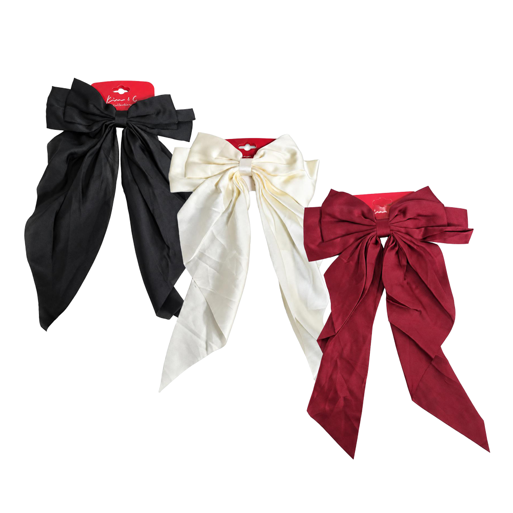 KIM & C Satin Long Tail Bow Clip