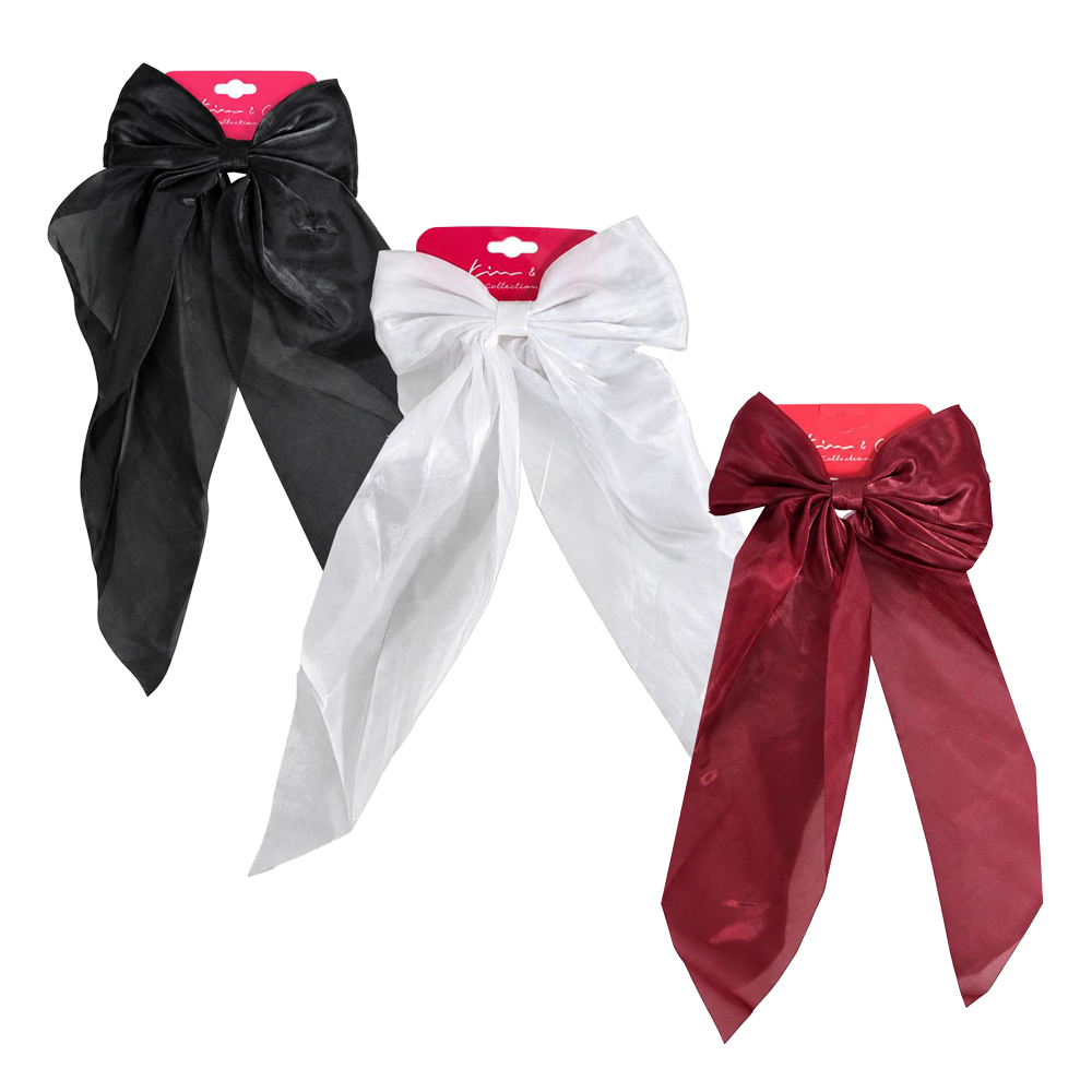 KIM & C Chiffon Long Tail Bow Clip
