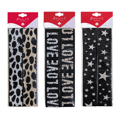KIM & C Trendy Printed Elastic Headband Set (2pc)