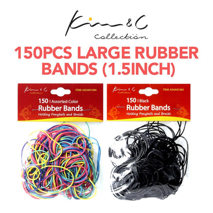 KIM & C 150pcs Large Rubber Bands (1.5inch)