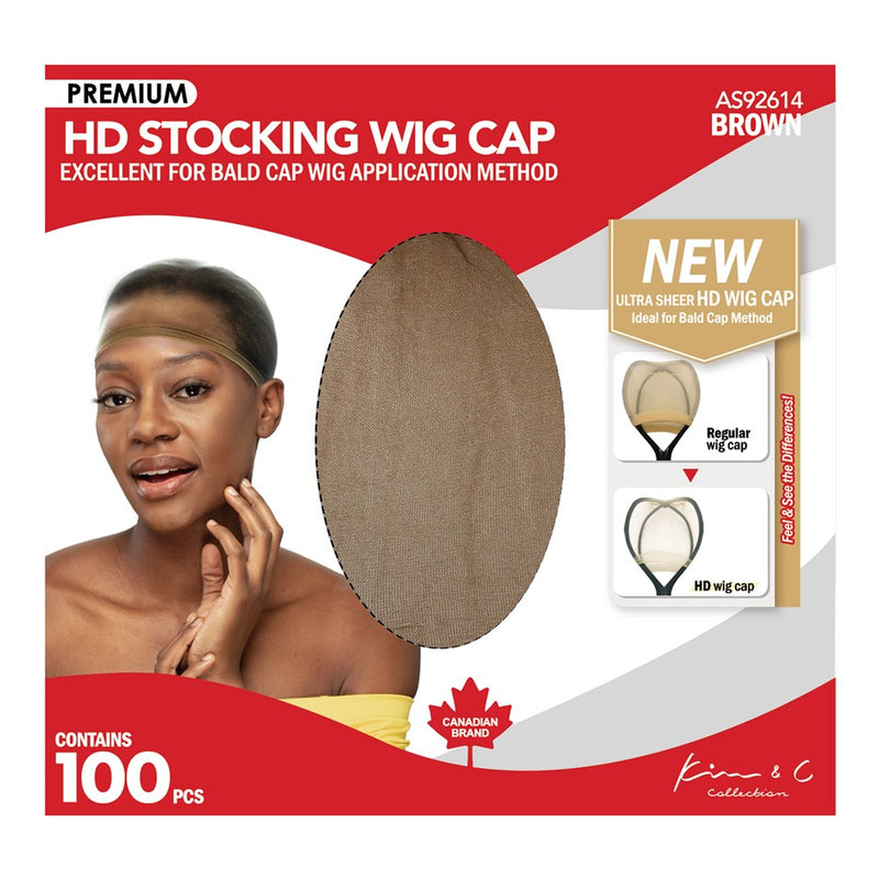 KIM & C Premium HD Stocking Wig Cap Bulk Pack (100pcs)