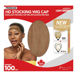 KIM & C Premium HD Stocking Wig Cap Bulk Pack (100pcs)