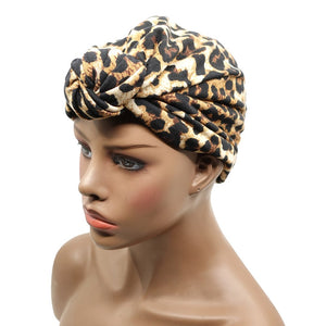 KIM & C Premium Pre-Knotted Turban with Animal Pattern