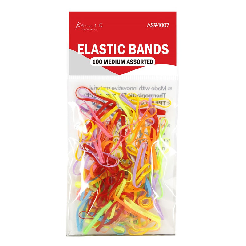 KIM & C 100pcs Elastic Bands (Medium 1.2inch)