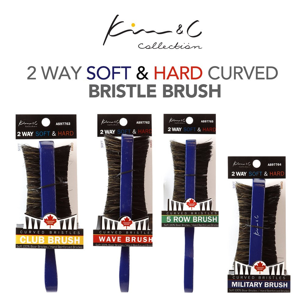 KIM & C 2 Way Soft & Hard Curved Bristle Brush