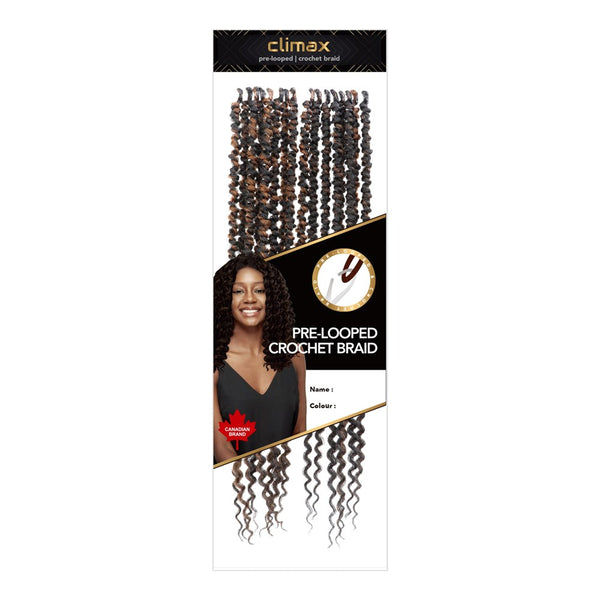 CLIMAX PRE-LOOPED CROCHET BRAID-Double Twist Coily 18"