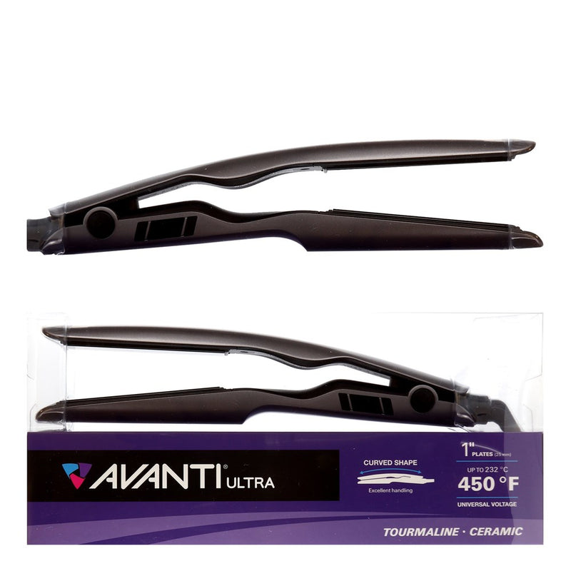 AVANTI Tourmaline & Ceramic Curved Flat Iron 1 inch