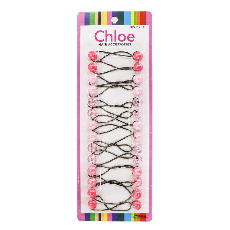 CHLOE 14pcs Twin Beads Ponytailers 12mm