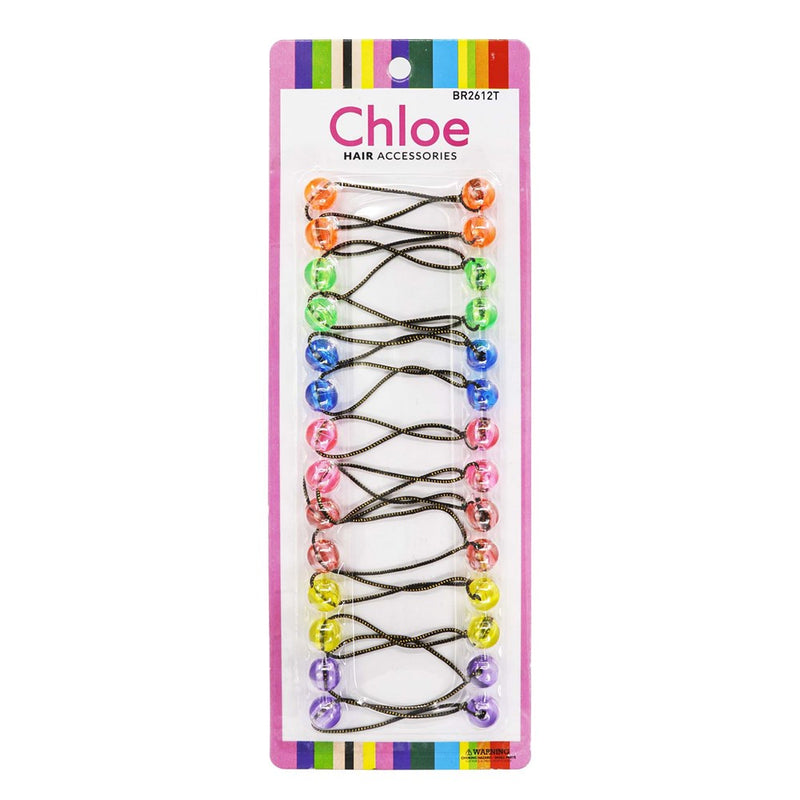 CHLOE 14pcs Twin Beads Ponytailers 12mm