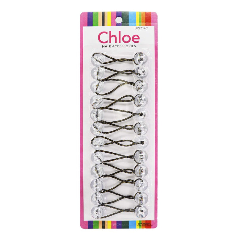 CHLOE  12pcs Twin Beads Ponytailers 16mm