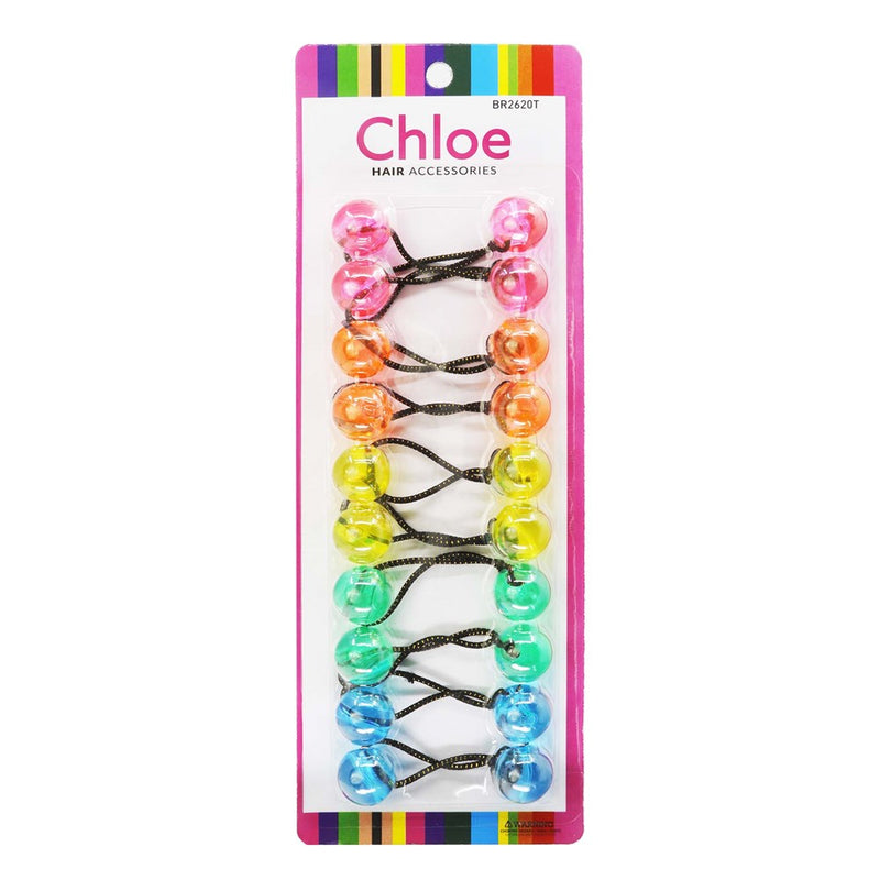 CHLOE 10pcs Twin Beads Ponytailers 20mm