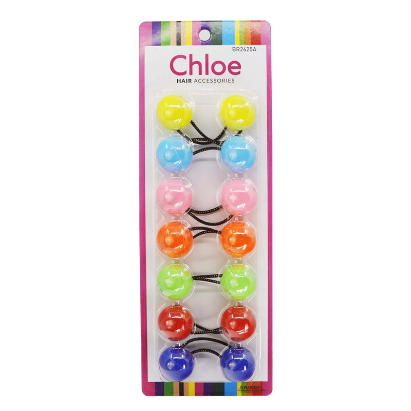 CHLOE 6pcs Twin Beads Ponytailers  25mm