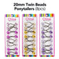 CHLOE  8pcs Twin Beads Ponytailers 20mm