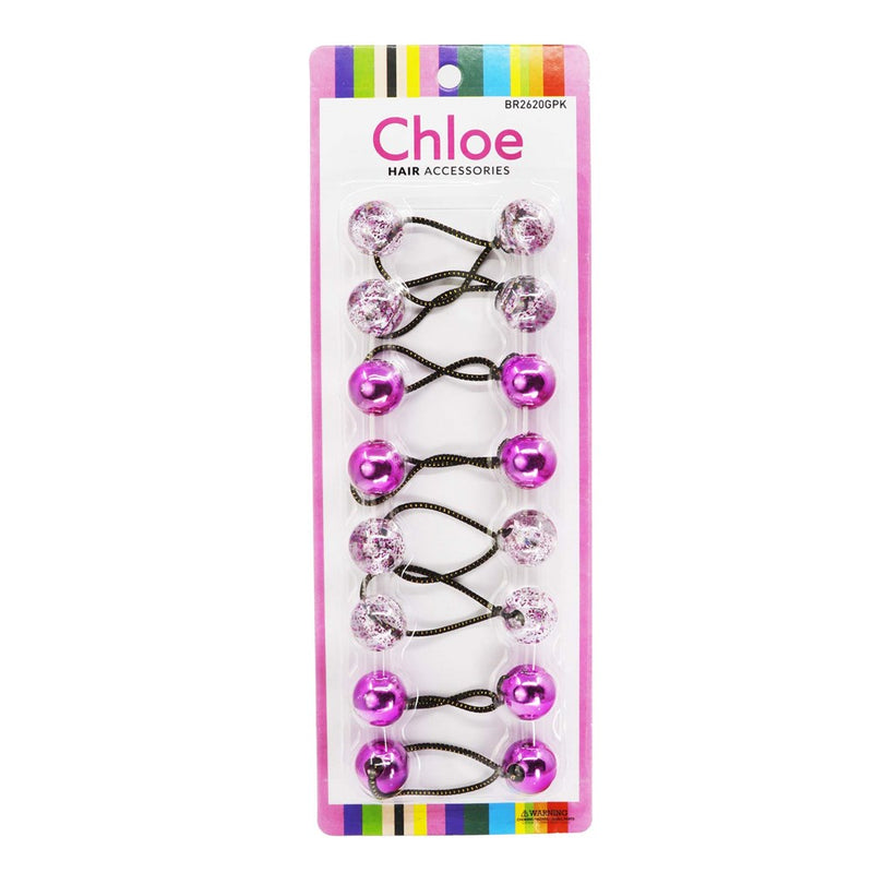 CHLOE  8pcs Twin Beads Ponytailers 20mm