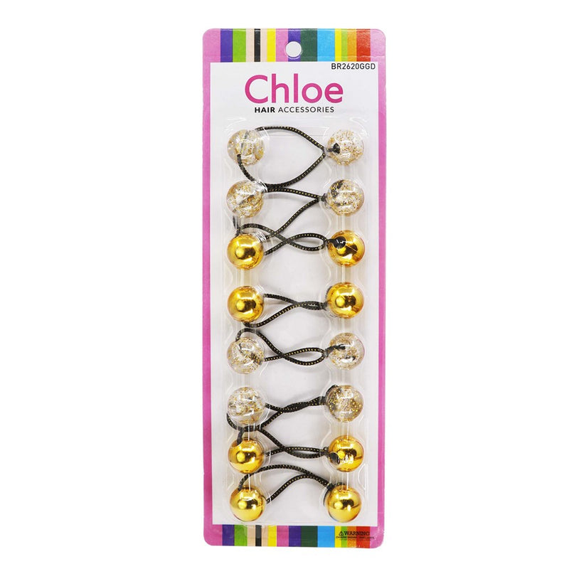 CHLOE  8pcs Twin Beads Ponytailers 20mm