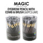 MAGIC COLLECTION Eyebrow Pencil with Comb & Brush (60pcs/jar)