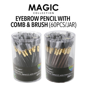 MAGIC COLLECTION Eyebrow Pencil with Comb & Brush (60pcs/jar)