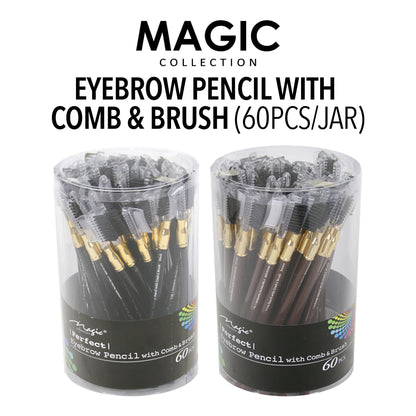 MAGIC COLLECTION Eyebrow Pencil with Comb & Brush (60pcs/jar)