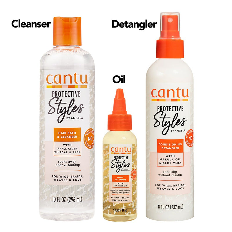 CANTU Protective Styles Collection Bundle 01 (12 sets) (Detagler+Cleanser+Oil)