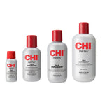 Set of CHI Infra Silk Infusion hair care products on a white background