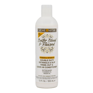 CREME OF NATURE Butter Blend & Flaxseed Rinse Out & Leave In Conditioner (12oz)