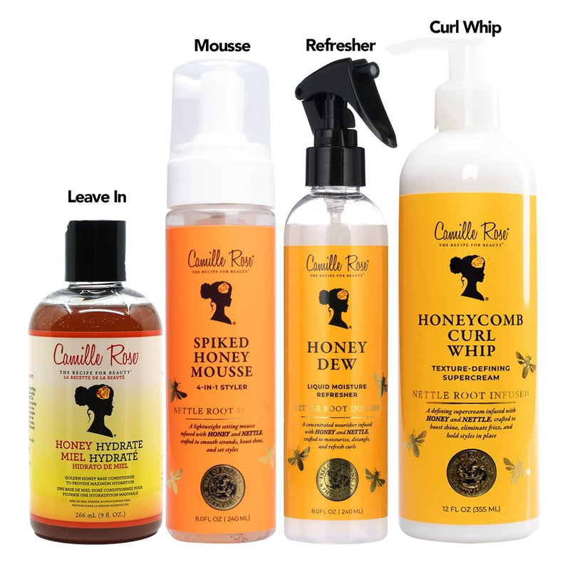 CAMILLE ROSE Honey Collection Bundle (6 sets) (Leave In+Refresher+Curl Whip+Mousse)