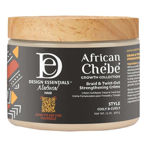 DESIGN ESSENTIALS African Chebe Braid & Twist-Out Strengthening Cream (12oz)