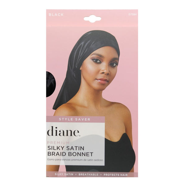 DIANE Premium Silky Satin Braid Bonnet Black